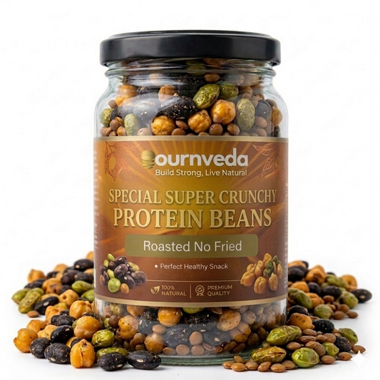 Bournveda Super Crunchy Roasted Protein Beans – Sea Salt | High Protein, High Fiber Mixed Beans Snack | Roasted, Not Fried
