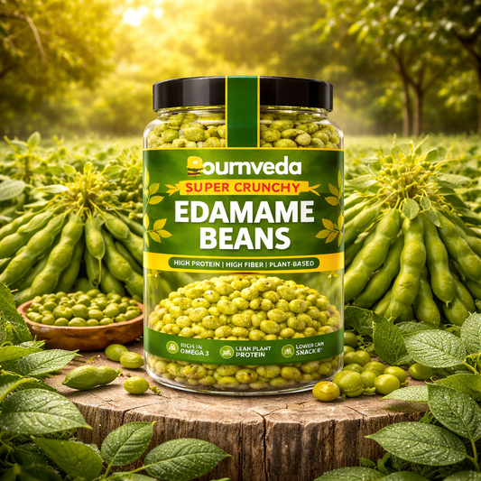 Bournveda Super Crunchy Roasted Edamame Beans – Sea Salt | High Protein, High Fiber Plant-Based Snack | Rich in Omega-3