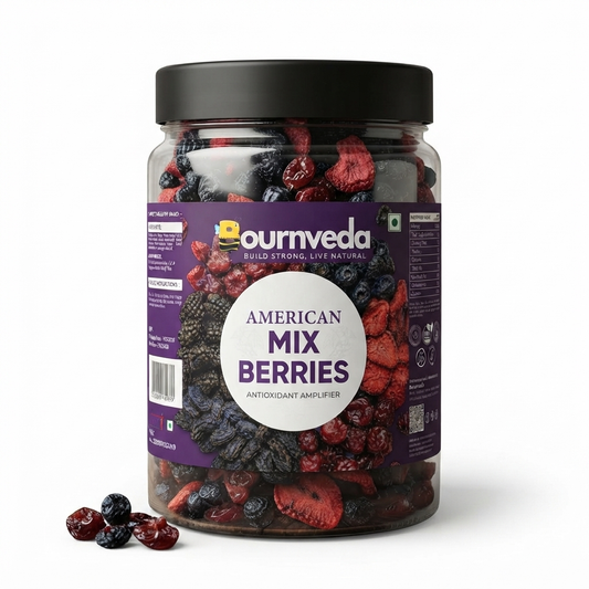 Bournveda American Dried Mix Berries | Premium Mixed Dried Berries | Rich in Antioxidants, Fiber & Vitamin C | Healthy Superfood Snack