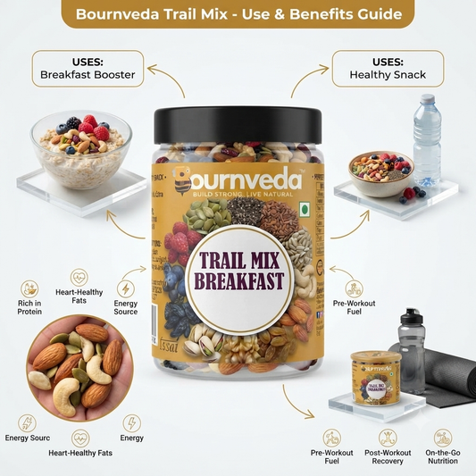 Bournveda Special Breakfast Mix | Premium Dry Fruits, Seeds & Berries | Healthy & Nutritious Breakfast Mix | Rich in Protein & Fiber