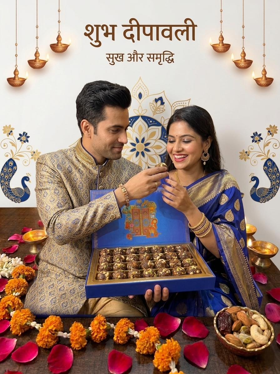 BOURNVEDA Premium Dry Fruit Laddu – 900g | No Added Sugar | Diwali Gift Hamper