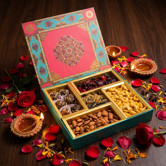 BOURNVEDA Premium Dry Fruits & Laddu Combo – 650g | Luxury Diwali Gift Hamper