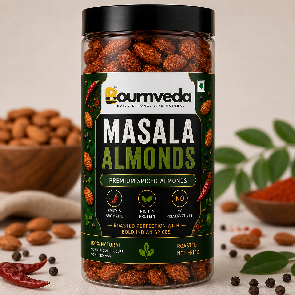 Bournveda Premium Roasted Masala Almonds