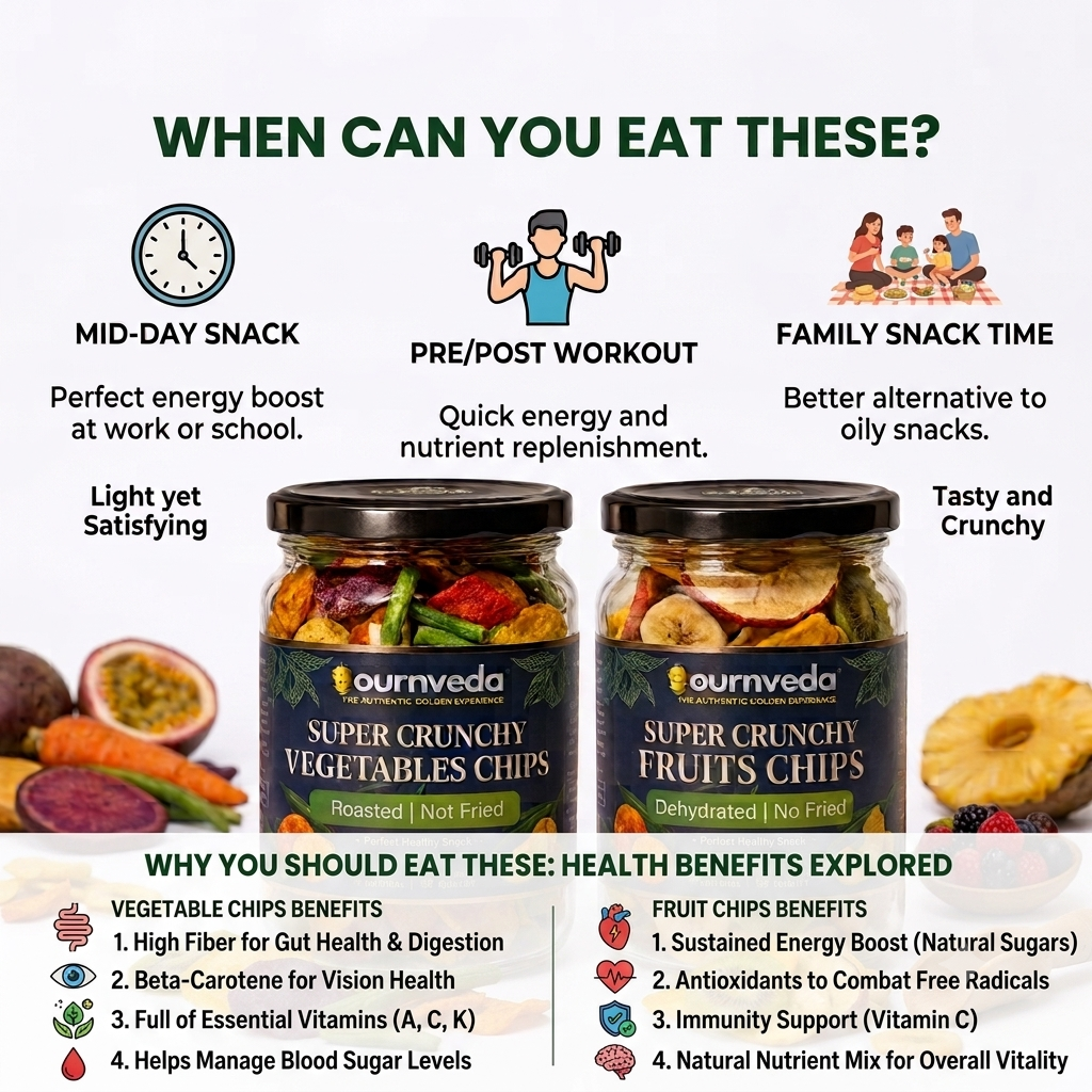Bournveda Healthy Snacks Vegetables & Fruits Chips Combo
