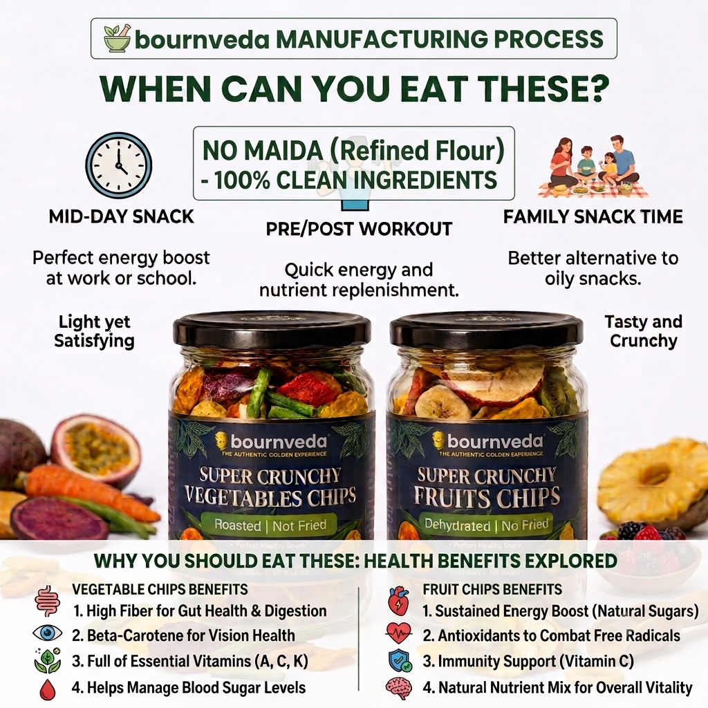 Bournveda Healthy Snacks Vegetables & Fruits Chips Combo