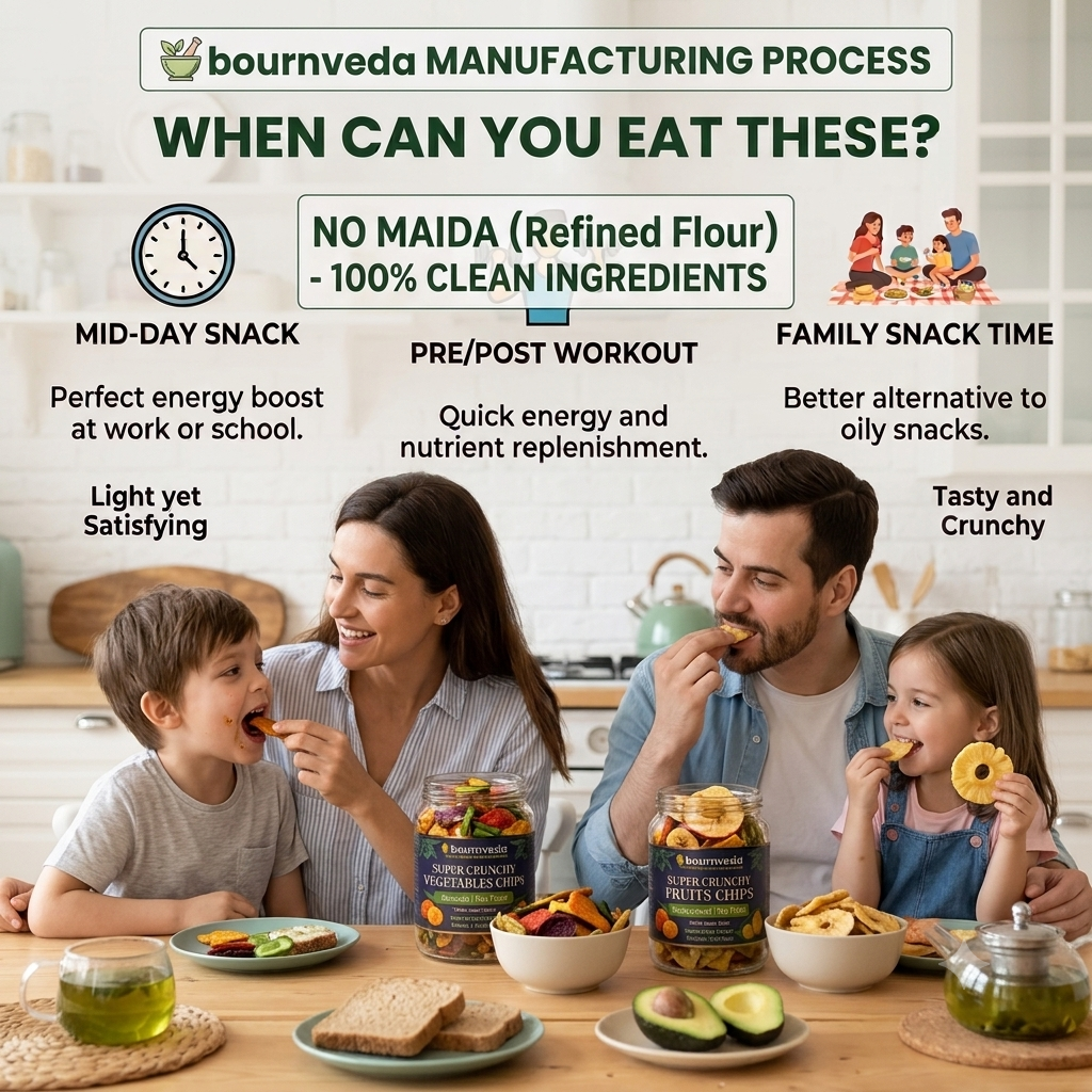 Bournveda Healthy Snacks Vegetables & Fruits Chips Combo
