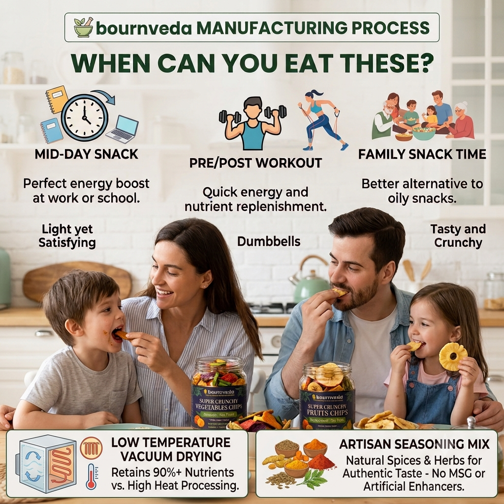 Bournveda Healthy Snacks Vegetables & Fruits Chips Combo