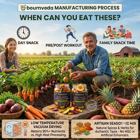 Bournveda Healthy Snacks Vegetables & Fruits Chips Combo