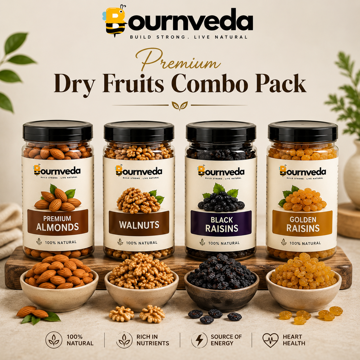 Bournveda Premium Almonds, Walnuts & Raisins