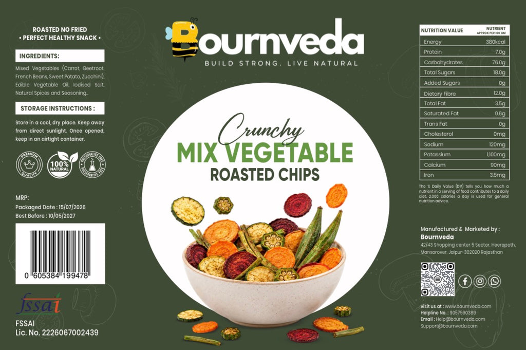 Bournveda Crunchy Mix Vegetable Roasted Chips