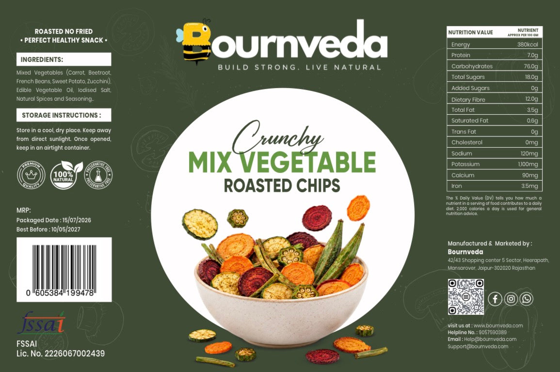 Bournveda Crunchy Mix Vegetable Roasted Chips
