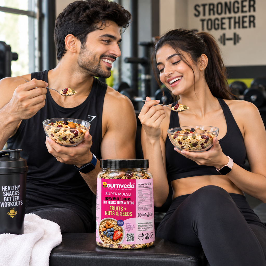 Bournveda Premium Muesli Mix | Crunchy Breakfast Cereal with Nuts, Fruits & Seeds | Rich in Fiber & Energy | Healthy Breakfast - 950g