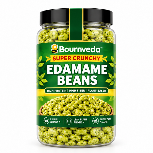 Bournveda Super Crunchy Roasted Edamame Beans – Sea Salt | High Protein, High Fiber Plant-Based Snack | Rich in Omega-3