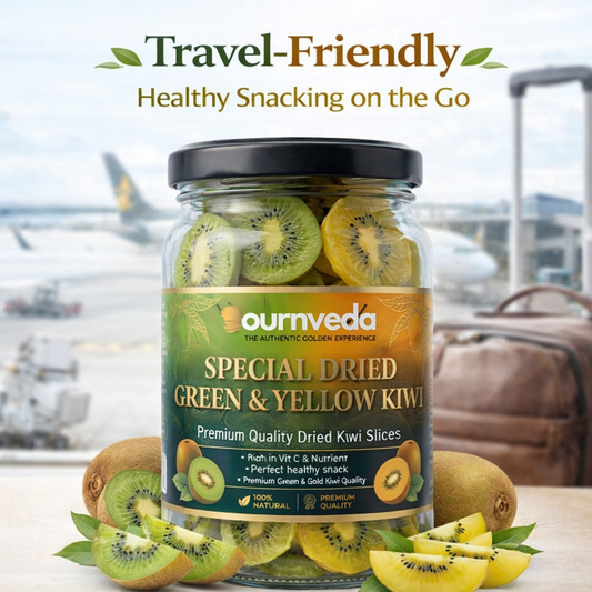 Bournveda Special Dried Green & Yellow Kiwi Slices | Premium Mixed Kiwi | Rich in Vitamin C & Fiber | Healthy Fruit Snack