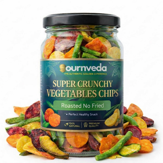 Bournveda Super Crunchy Mix Vegetable Chips | Roasted, Not Fried | Healthy Vegetable Snacks | High Fiber Veggie Chips