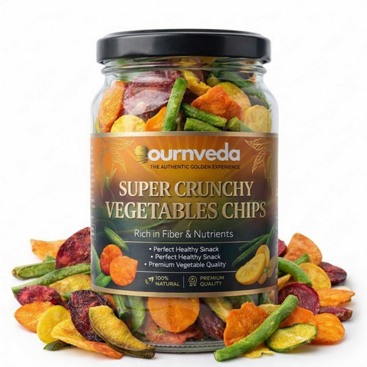 Bournveda Super Crunchy Mix Vegetable Chips | Roasted, Not Fried | Healthy Vegetable Snacks | High Fiber Veggie Chips