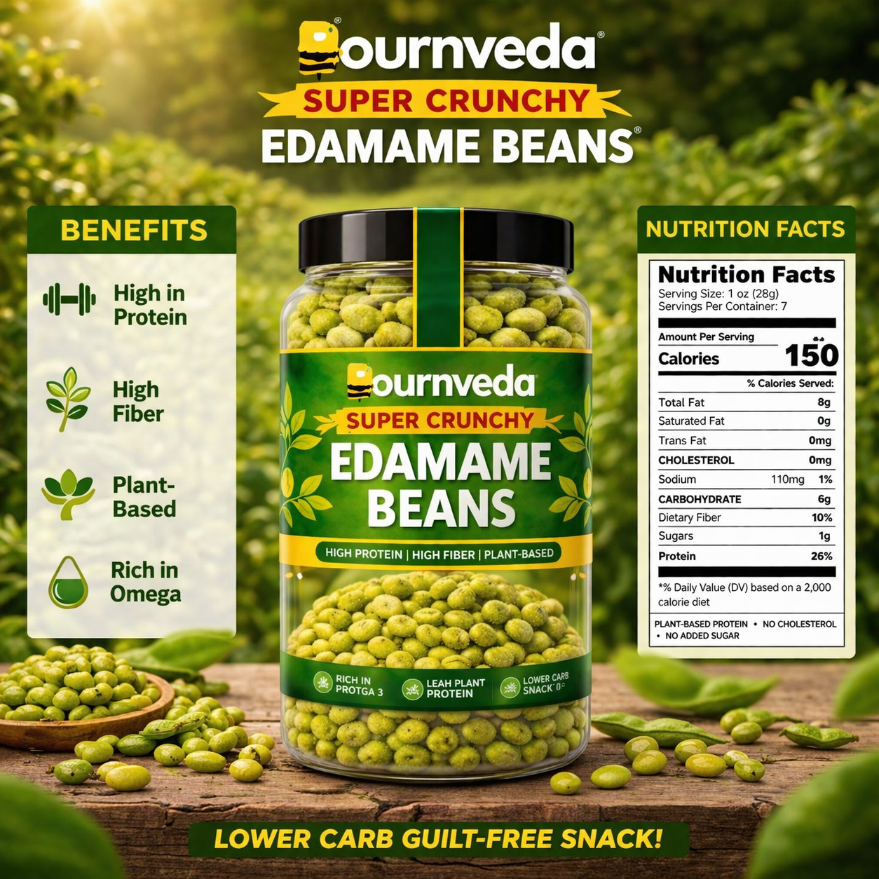 Super Crunchy  Roasted Edamame Beans  Sea Salt