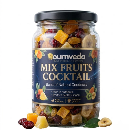 Bournveda Dried Mix Fruits Cocktail | Premium Mixed Dried Fruits | Healthy Fruit Snack | Rich in Fiber & Antioxidants